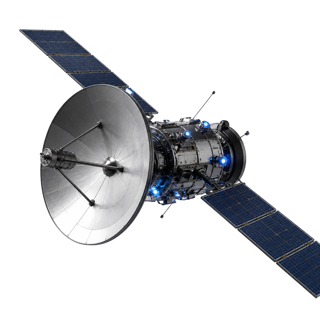 Communications satellite orbiting Earth